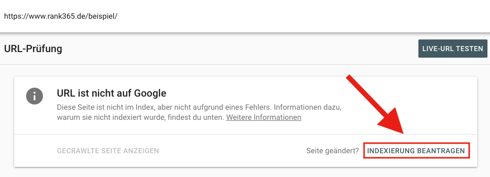 neue seite einreichen search console, schritt 2