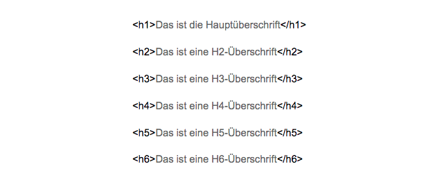 HTML Überschriften