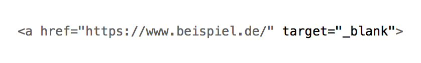 externe Links, öffnen im neuen Tab, Quelltext