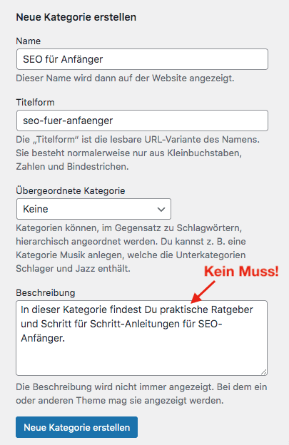 WordPress Kategorien erstellen