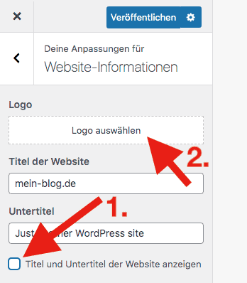 blog erstellen, logo einfügen - schritt 2