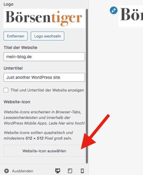 blog favicon einfügen - schritt 1