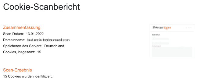 cookie-scan mit cookiebot