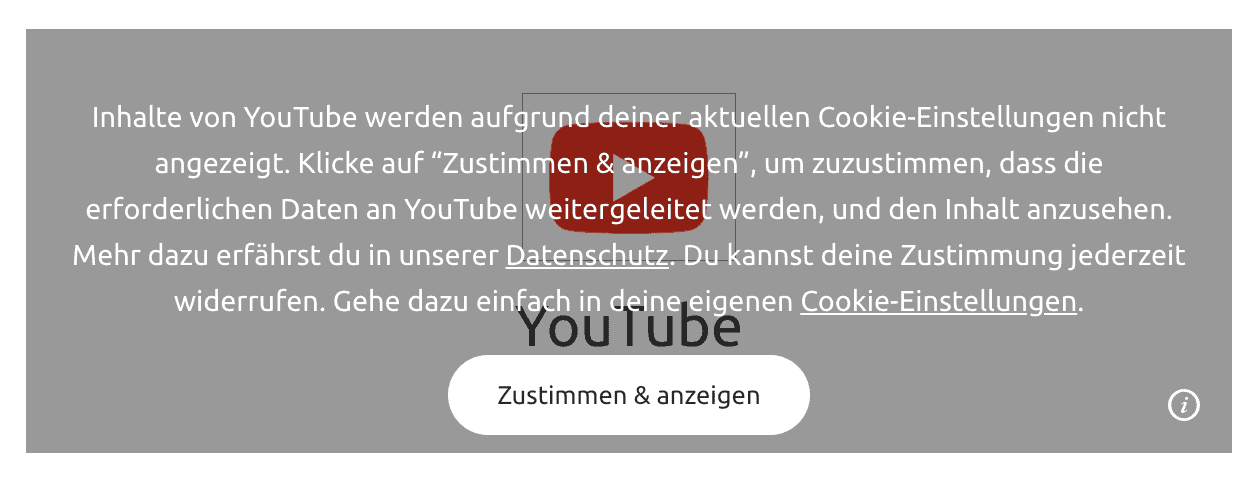 jimdo cookies individuelle einwilligung youtube beispiel