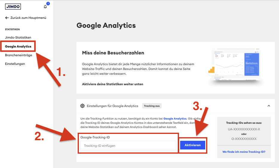 jimdo google analytics einrichten anleitung 1