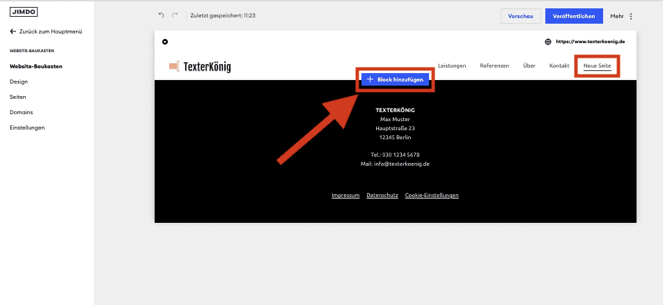 jimdo website neue seite hinzufügen erstellen (4)