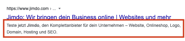 jimdo seo meta beschreibung