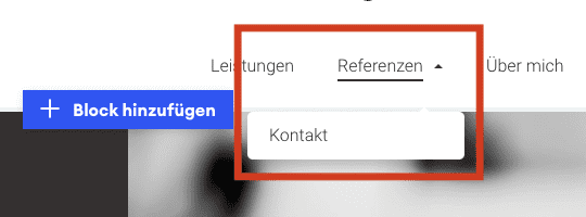 jimdo website navigation / hauptmenü bearbeiten: menü-eben hinzufügen 2