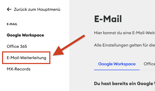 jimdo e-mail weiterleitung einrichten (2)