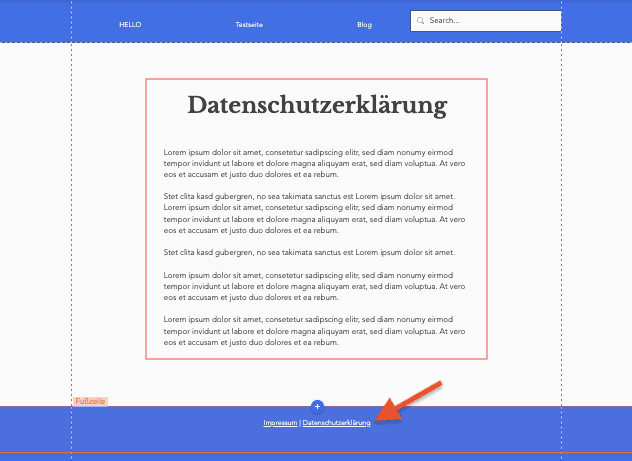 Wix Datenschutzerklärung erstellen hinzufügen