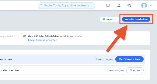 Wix Editor öffnen