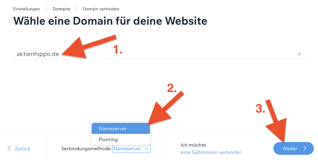 Wix externe Domain verbinden - Anleitung (3)