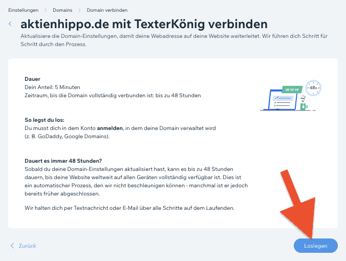 Wix externe Domain verbinden - Anleitung (4)