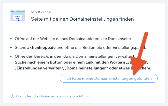 Wix externe Domain verbinden - Anleitung (6)