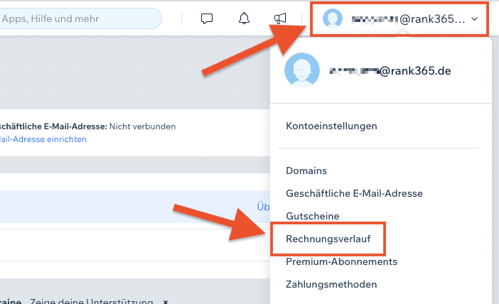 Wix Rechnungen einsehen exportieren drucken (1)