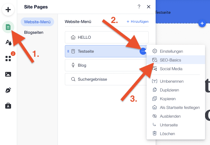 Wix SEO: Seitentitel und Meta-Beschreibung anpassen (1)