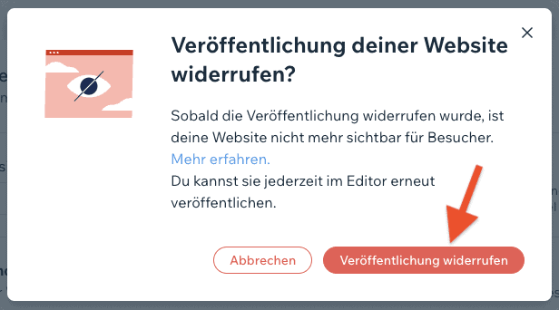 Wix Website offline nehmen (3)
