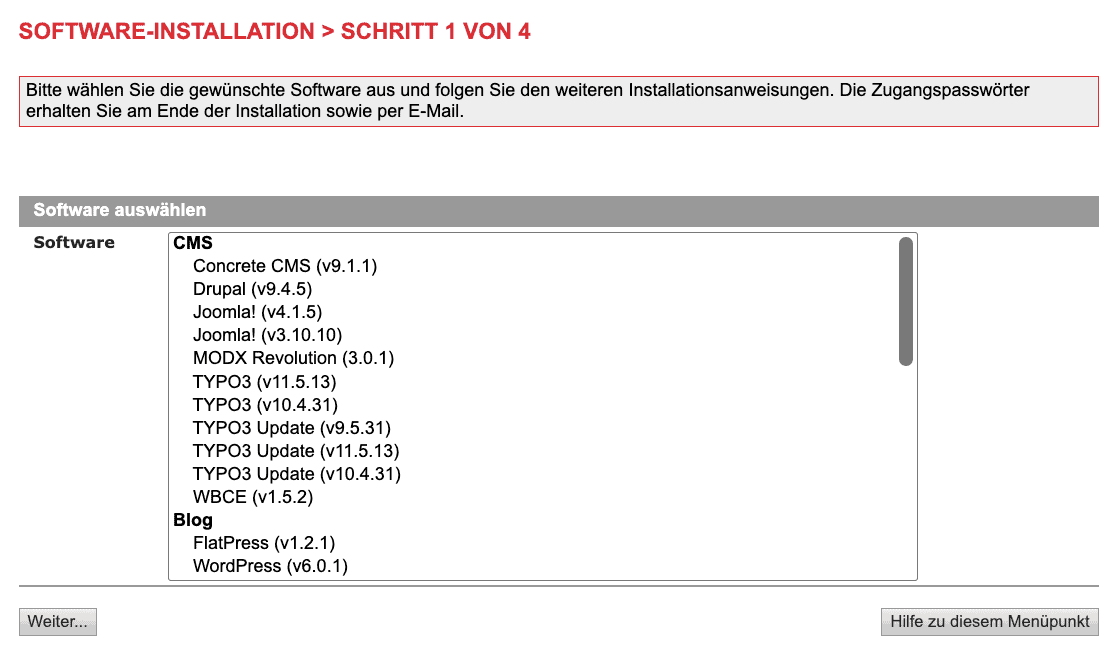 ALL-INKL Software-Installation