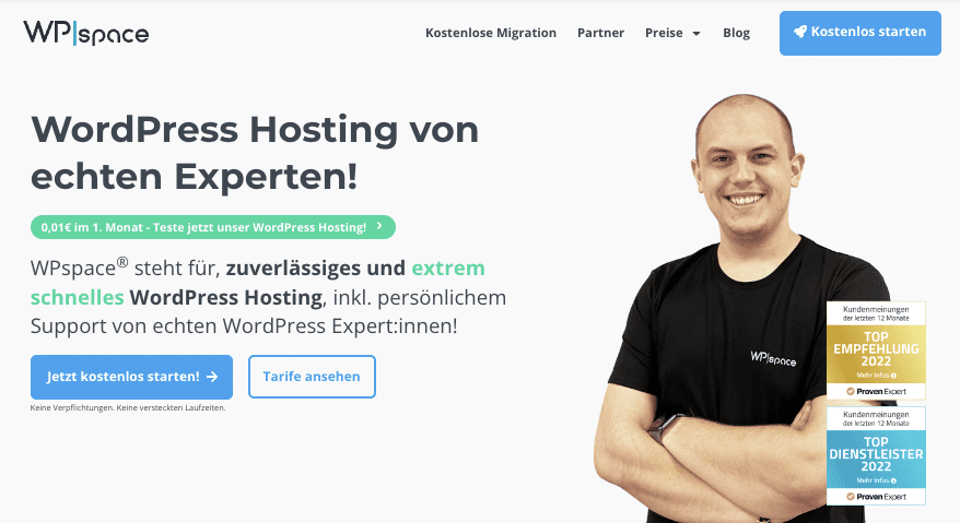 wp space - wordpress hosting anbieter